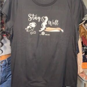 Black Graphic T-Shirt with Stay Well Design